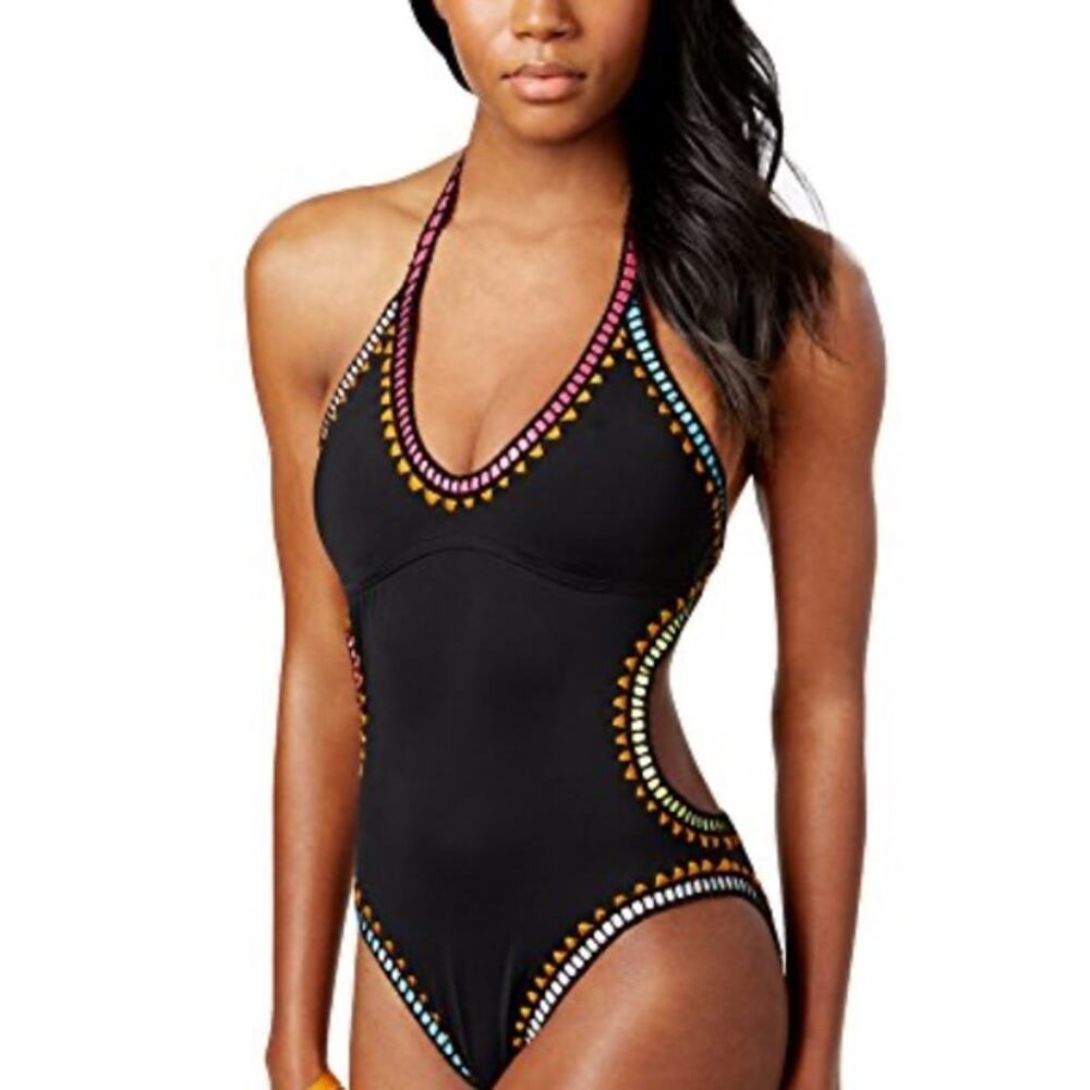 Bar III Women's Be-Weave It Cutout Monokini One-Piece Swimsuit